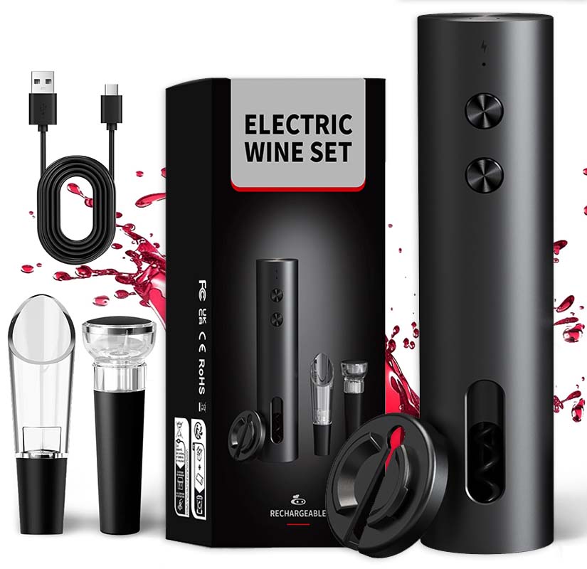 Wine Opener Electric - 4-in-1 전동 와인 오프너 세트 USB