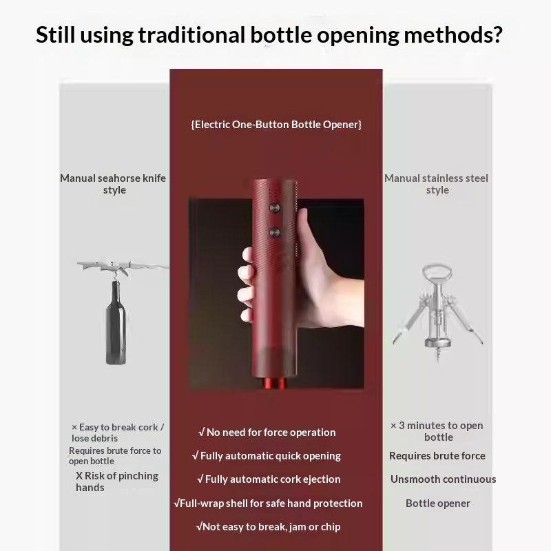 전기 와인 병따개, 충전식 자동 코르크스크류, 원클릭  - Wine Opener Electric 리뷰 및 가격