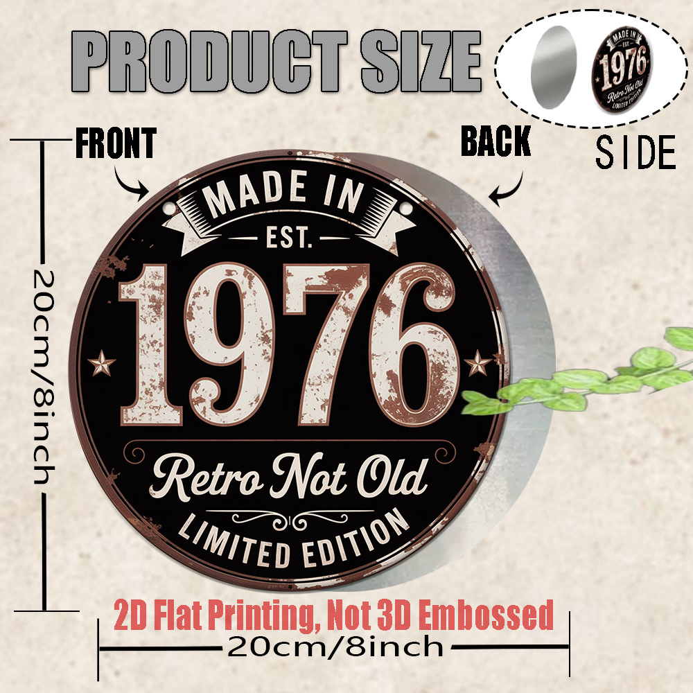 2D 평면, 1개 1976 빈티지 메탈 틴 사인 - 2 - Wine Tag Label 리뷰 및 가격