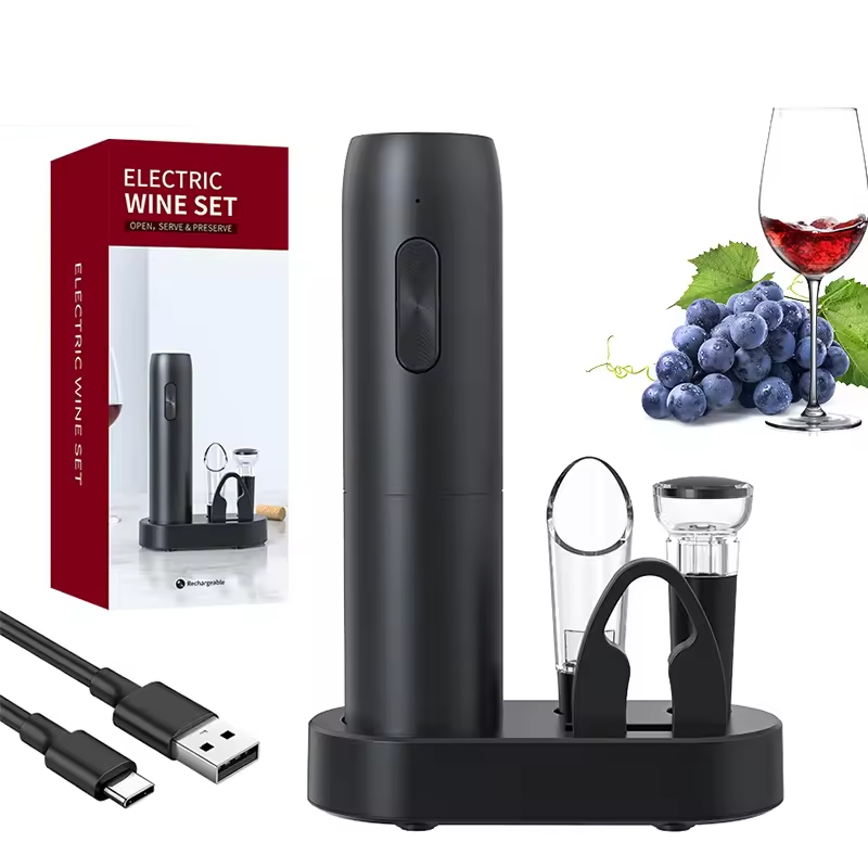 4-in-1 전기 병 와인 오프너 세트 충전식 전기 자 - Wine Opener Electric 리뷰 및 가격