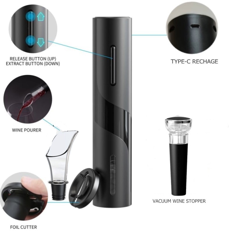 충전식 다기능 전기 자동 코르크 따개 와인 오프너 세트 - Wine Opener Electric 리뷰 및 가격
